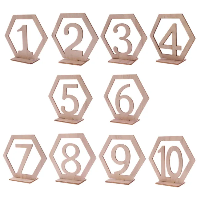 10 pz 1-10 numeri da tavolo in legno matrimonio con base esagonale numero da tavolo cavo