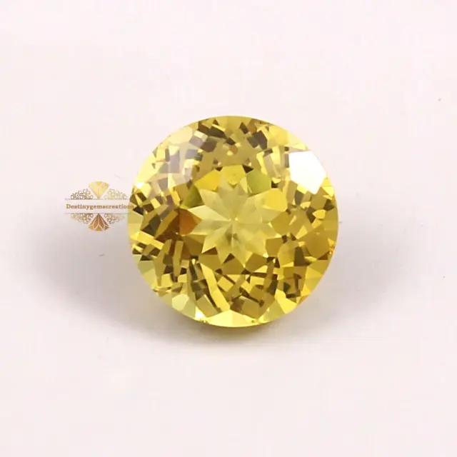 2.55 Ct Natural Flawless Yellow Sapphire Round Cut GIE Certified Loose Gemstone