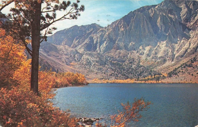 Mammoth Lakes CA California, Convict Lake, Scenic View, Vintage Postcard