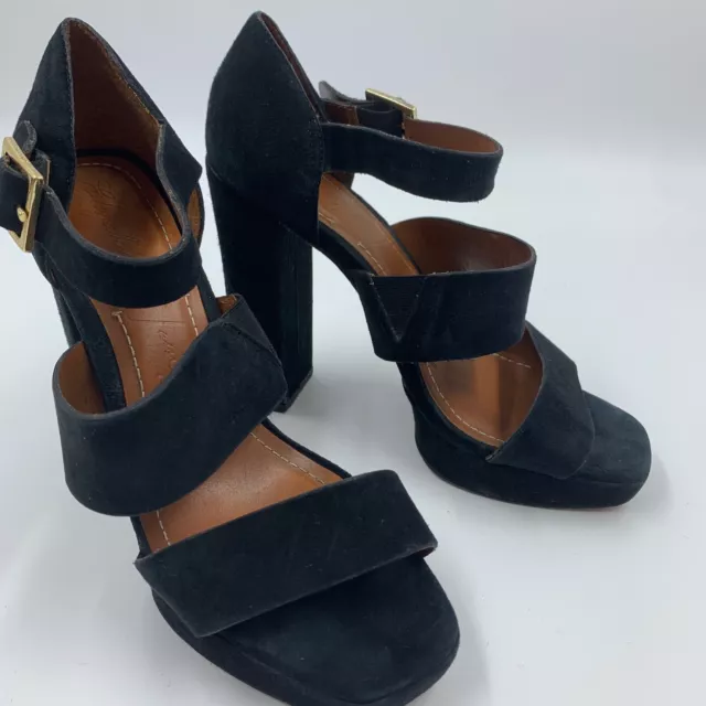 Elizabeth & James 6.5 Heels E-Sly sandals platform black strappy chunky heel 3