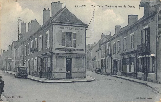 Cpa 58 Cosne Rue Emile Combes Et Rue De Donzy