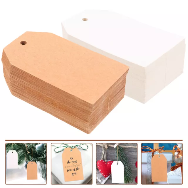 200pcs Dual-Side Hanging Blank Labels - Pointed Price Tags