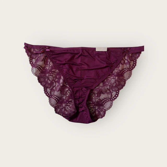 LANE BRYANT Cacique Purple Lace Back Bikini Panty 18/20 Double String