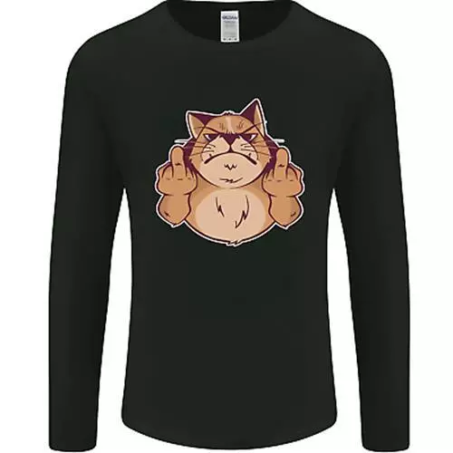 Chat Grincheux Doigt Clapet Offensive Marrant Hommes T-Shirt