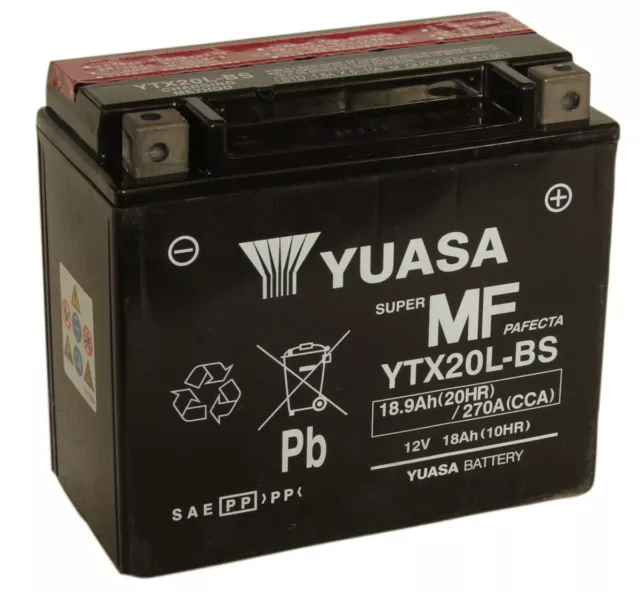 Genuine Yuasa YTX20L-BS High Power AGM GEL Motorbike Motorcycle Battery YTX20LBS