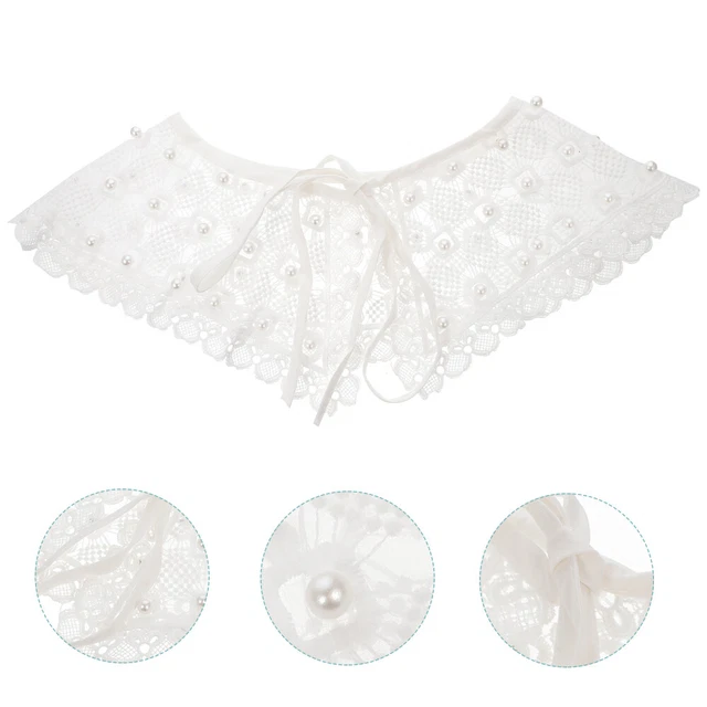 Blouse Faux Col Lady Faux Col De Chemise Brodé Faux Col Dentelle