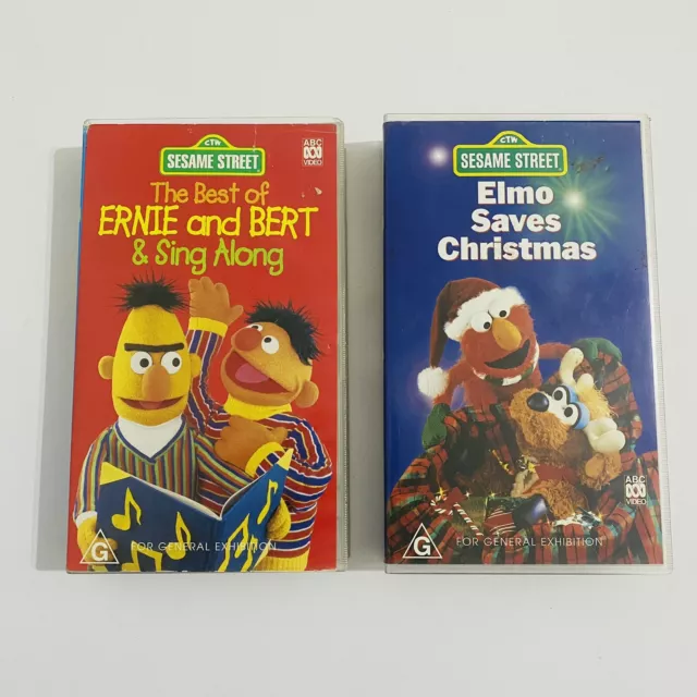 ABC Kids VHS Video Tape Sesame Street Bundle of 2 - Bert & Earnie & Elmo Videos