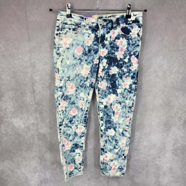 Levis Cropped Denim Legging Girls 14 Floral Skinny Jeans New