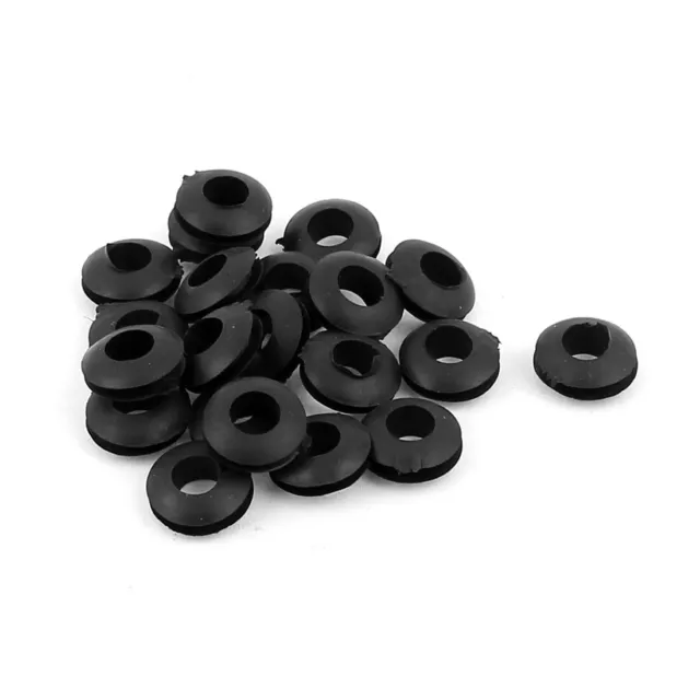 6mm Inner Dia Double Sides Rubber Cable Wiring Grommets Gasket Ring 20Pcs