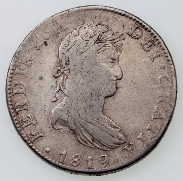 1819Mo JJ Mexico 8 Reales Silver Coin In VF Condition KM 111