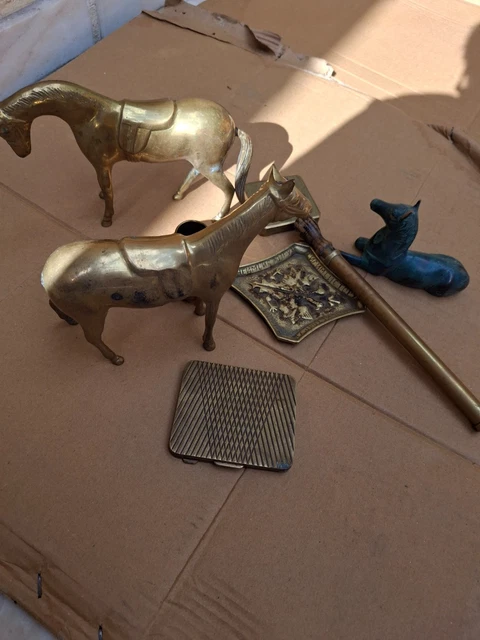 HORSE BRASS MÉDAILLONVINTAGE Anglais calèche harnais en laiton d'un cheval EUR 13,00 - FR