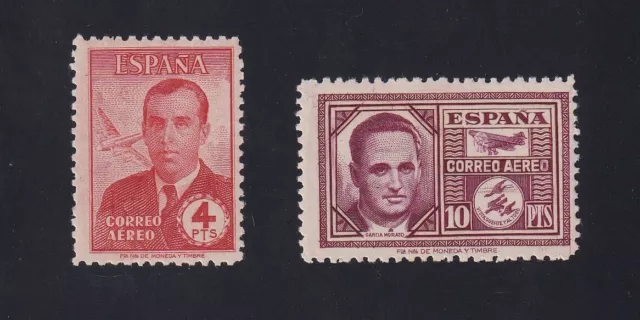 ESPAÑA 1945 Haya y García Morato Edifil 991/92 Sin fijasellos MNH Cat 60 €