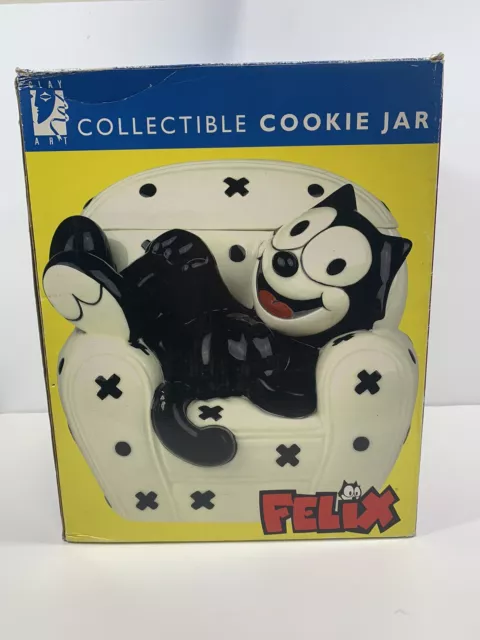 Felix the Cat - Vintage Cookie Jar-1997 Clay Art-Hand Painted