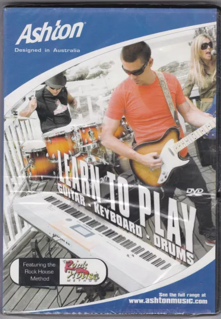 Ashton - Learn To Play Guitar, Keyboard And Drums - DVD (Brand New Sealed)