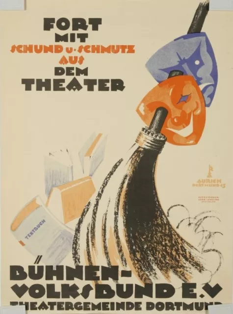 41838 - Fort mit Schund und Schmutz aus dem Theater. Plakat des Bühnen-Volksbund