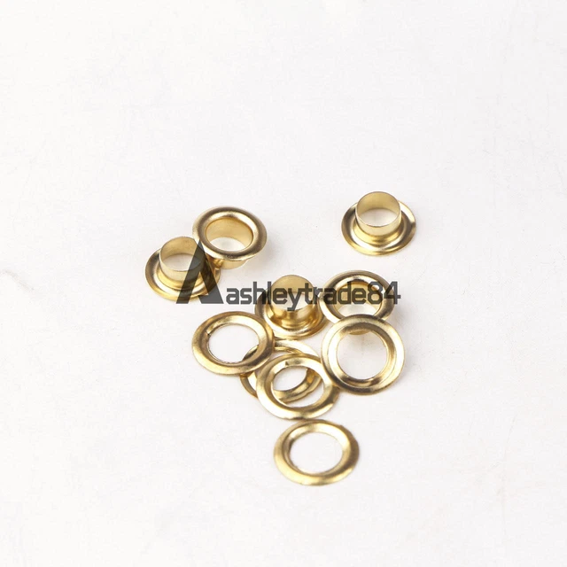 10pcs Gold Hole Metal Eyelets With Grommet Card Decoration 5mm New