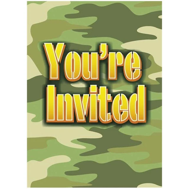 Unique Party You're Invited Mimetica Inviti Misura Confezione 8 (SG24474)