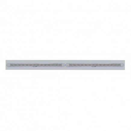 Chrome Top Mud Flap Plate W/ Two 14 LED 12" Light Bars - Clear Lens Color; 37218