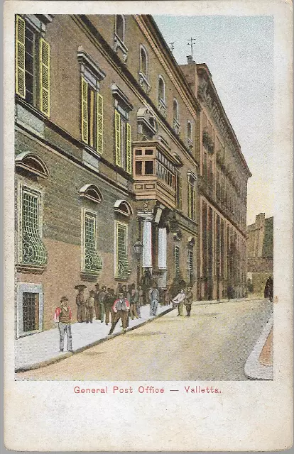 Valletta, Malta - General Post Office - nice undivided back postcard c.1900-02