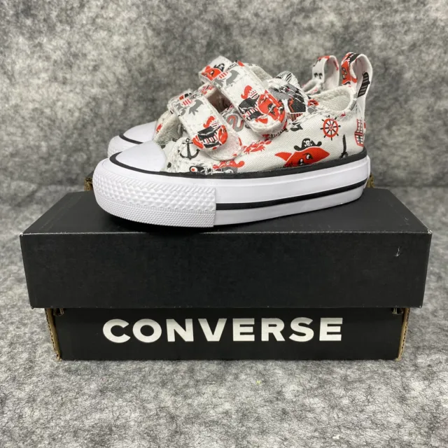 Converse Chuck Taylor All Star Low 2V Shoes Infant 2C Pirates White 772875F New
