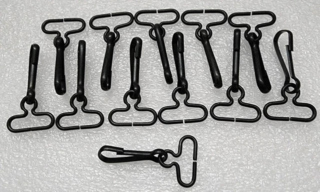 Paquete De 12 Ganchos De Cordón Con Clip De Acero Enchapado Negro Y Corbata Para Ojos