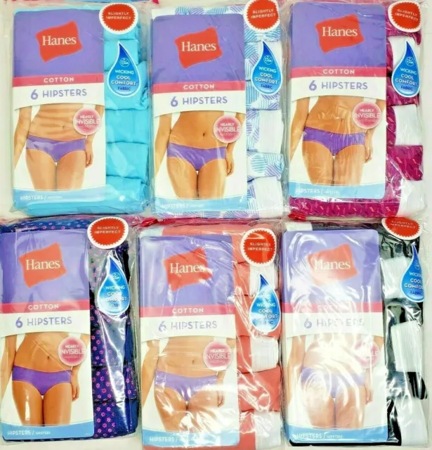 6 PK HANES Womens Cool Comfort Underwear Hipster Nearly Invisible Bikini  Panties $7.91 - PicClick