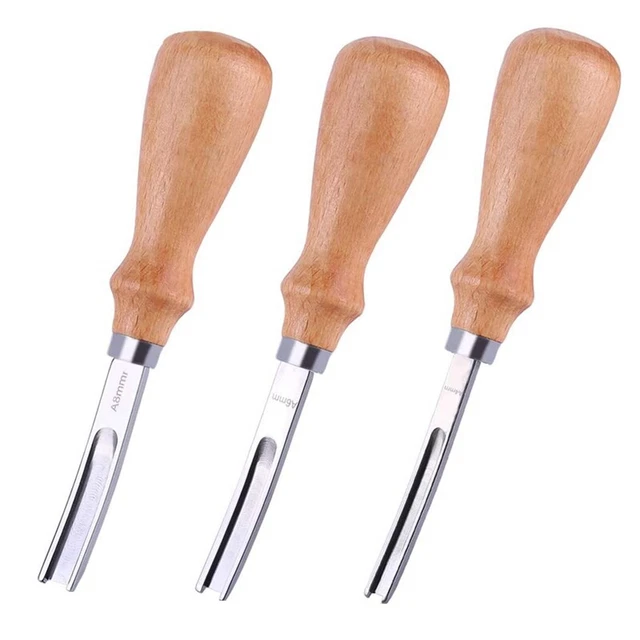 Herramienta de biselado de cuero 3 tamaños 4 mm 6 mm 8 mm biselado bricolaje Absc M9S6