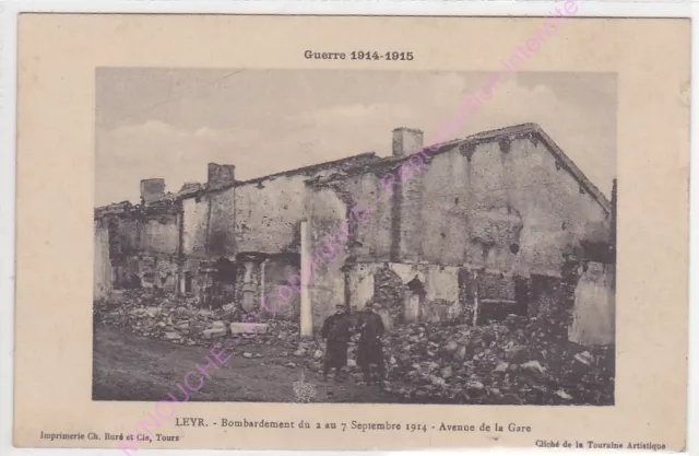 CPA 54760 LEYR Bombing Avenue de la Gare Military September 1914