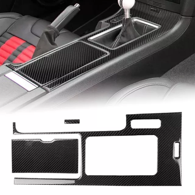 3x For Ford Mustang 2009-2013 Carbon Fiber Interior Gear Shift Box Panel Cover