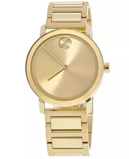 New Movado Bold Evolution Pale Gold Ion-Plated Men's Watch 3600795