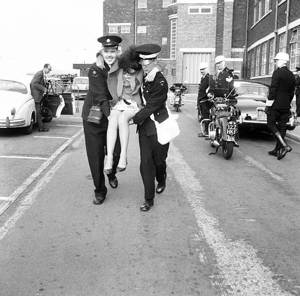 The Beatles film A Hard Days Night two policemen 1964 Old Photo