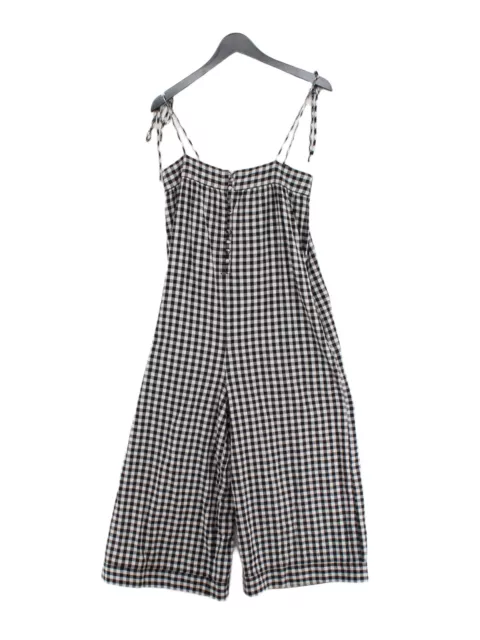 Whistles Women's Jumpsuit UK 8 Black Checkered 100% Cotton Wide-Leg Jumpsuit