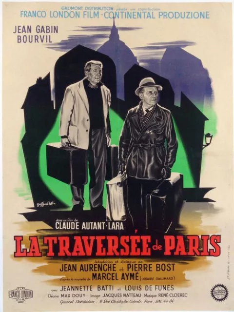affiche du film TRAVERSEE DE PARIS (LA) 60x80 cm Entoilée