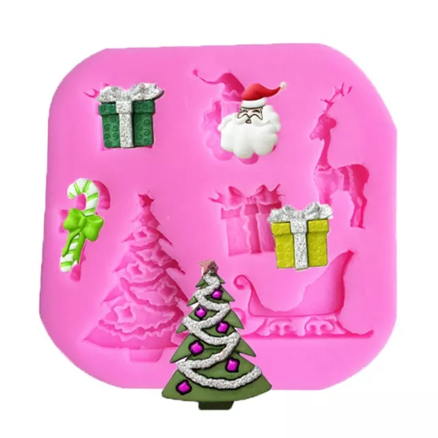 DIY Crafts Tree Pendant Xmas Resin Molds Silicone Christmas Mold Hanging Tags