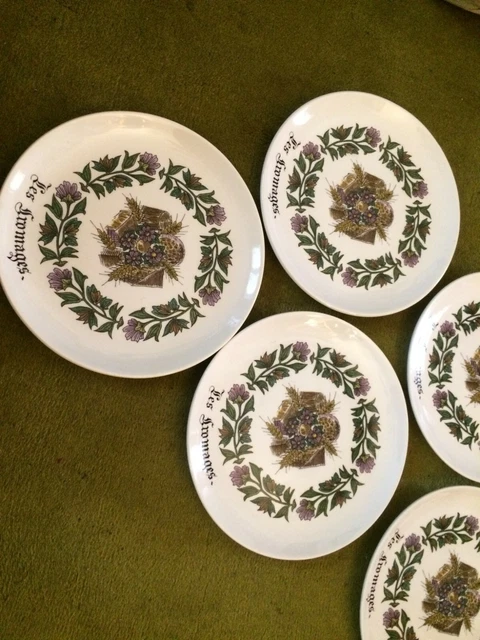 Lot De 6 Assiettes Anciennes Gien Savoie Décor Fleurs - Faïence 24,5 Cm - France 1940