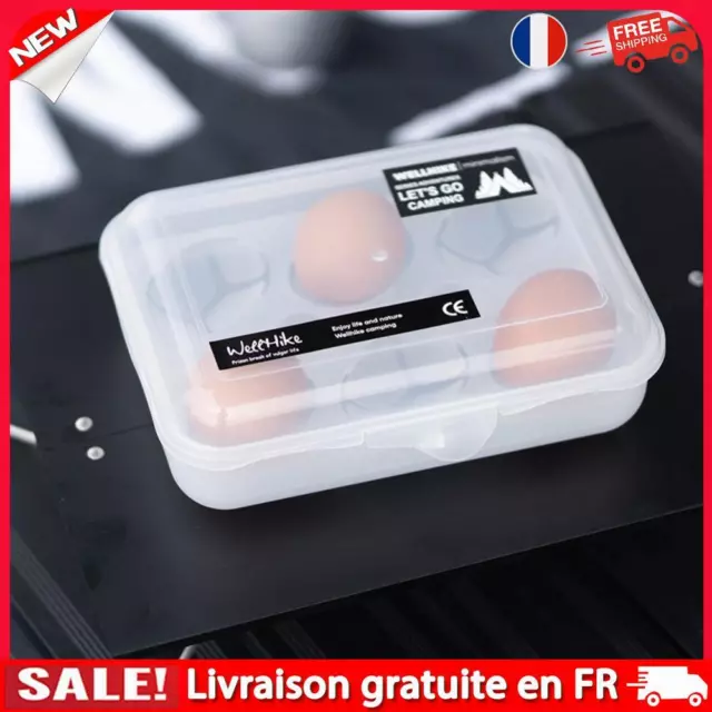 6 Grid Egg Storage Box Crisper Shockproof Egg Tray Holder for Travel And Outdoor