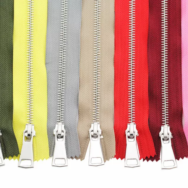 1 pieza hágalo usted mismo Artesanal Cremallera de Metal Final Abierto Doble Deslizante Prenda de Coser Chaqueta Cremallera