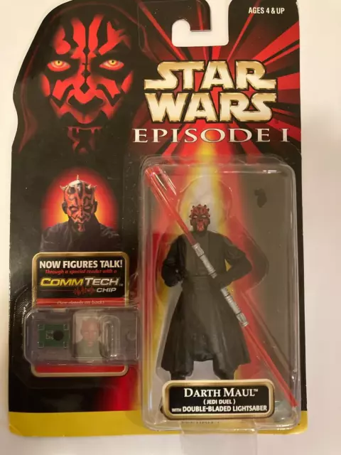 STAR WARS Darth Maul Jedi Duel -Rare Version- Episode 1 CommTech Chip Figure .00