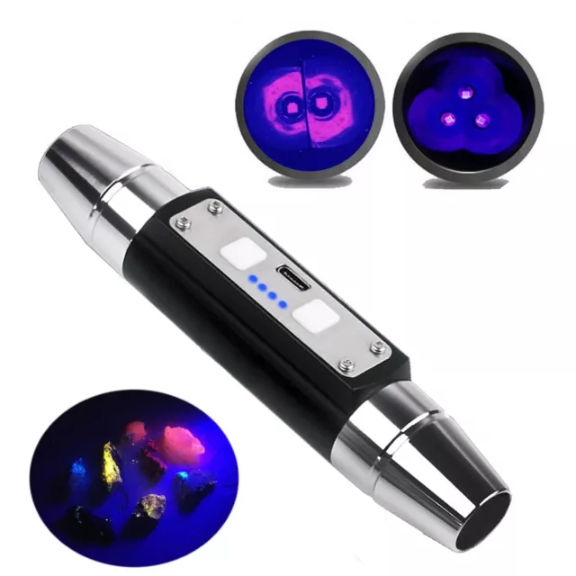 Shortwave UV  254nm & 365nm 395nm UVA UVC Blacklight Torch LED Flashlight