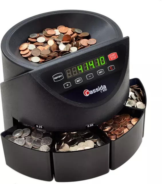 Cassida C100 Electronic Coin Sorter / Counter , Countable coins 1¢, 5¢, 10� 3