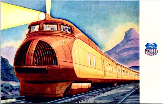 The Streamliner Union Pacific Railway Postcard Train Engine Railroad Reprint