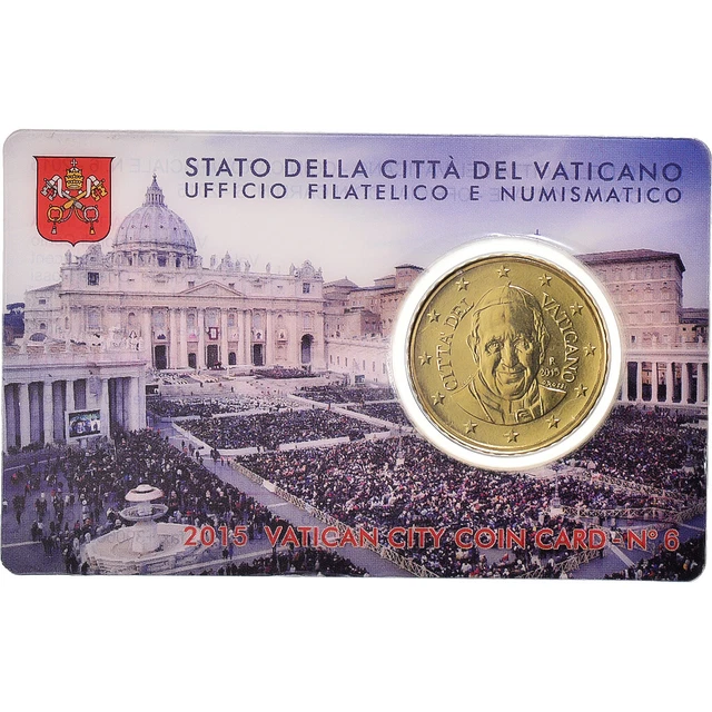[#1147148] Cité du Vatican, 50 Euro Cent, 2015, Rome, Coin card, FDC, Laiton
