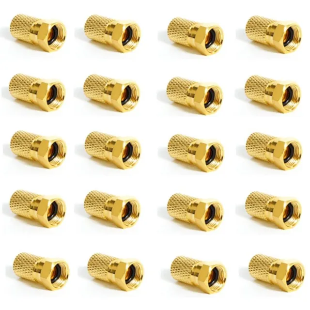 50x VG F-Stecker 7mm für 120dB 135dB Sat Koaxial Koax Satelliten Antenne Kabel