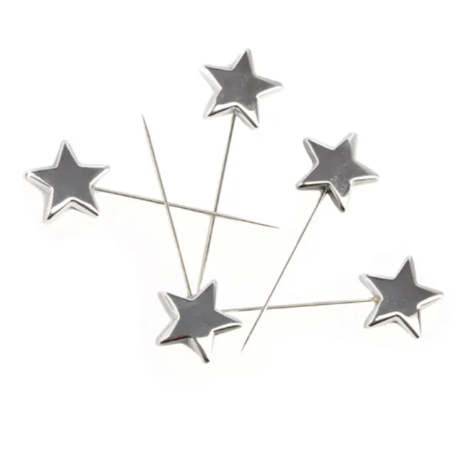 Agujas de rosas agujas de perlas 24x alfiler Advent Shiny estrella plata