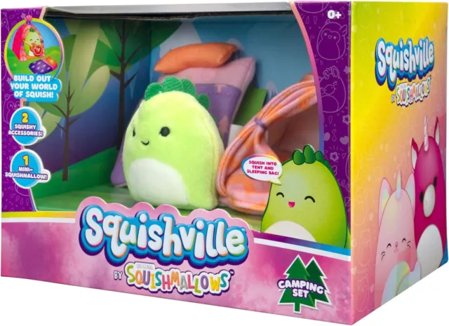 Squishville Squishmallows Camping Set with 2 Accessories - Danny Dino 2