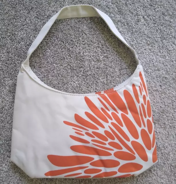 Vintage Purse Lunch Tote Bag Lunch Bag White & Orange