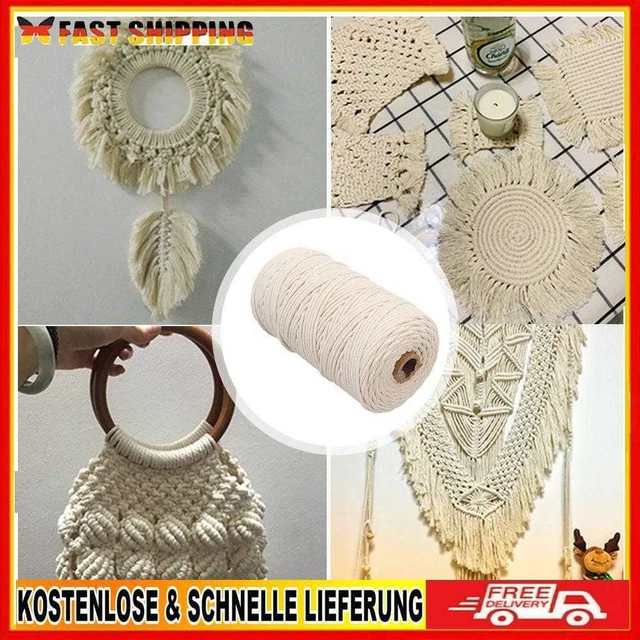 1 Rolle Makramee Seil Twisted String Baumwollschnur für DIY Handmade (4mmx50m)