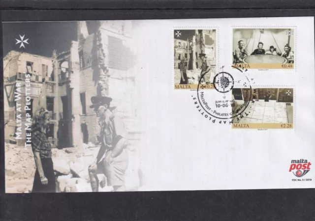 Malta 2019 World War II - Map Plotters First Day Cover FDC