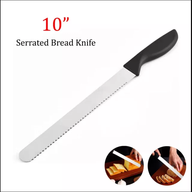 Stainless Steel Serrated Bread Knives 10 inch with Plastic Handle Cake Knife