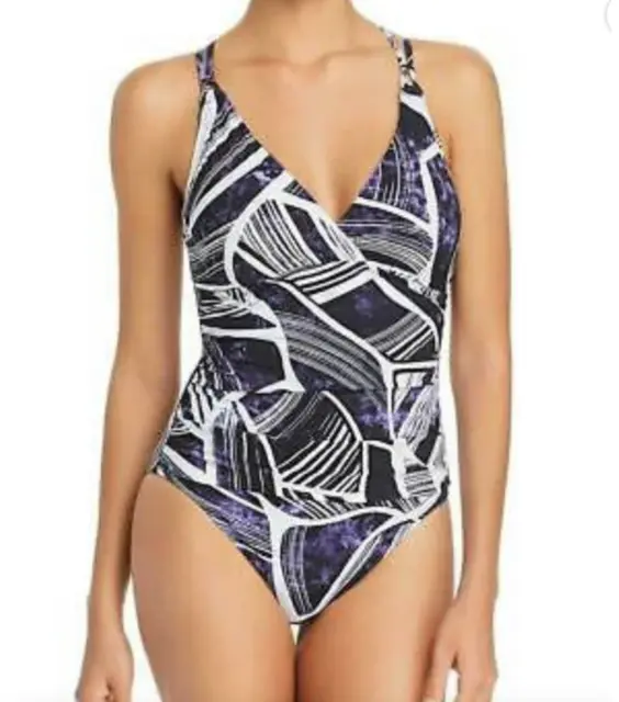 La Blanca Bathing Suit Swimsuit Women’s 6 Bali Hai Blue Print Beach One piece